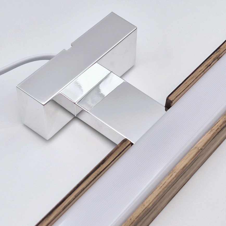 Brilagi - LED Koupelnové osvětlení zrcadla WOODY MIRROR LED/15W/230V 90 cm IP44 dub ořech/lesklý chrom