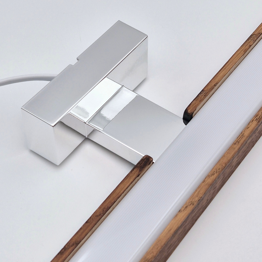 Brilagi - LED Koupelnové osvětlení zrcadla WOODY MIRROR LED/15W/230V 90 cm IP44 dub třešeň/lesklý chrom