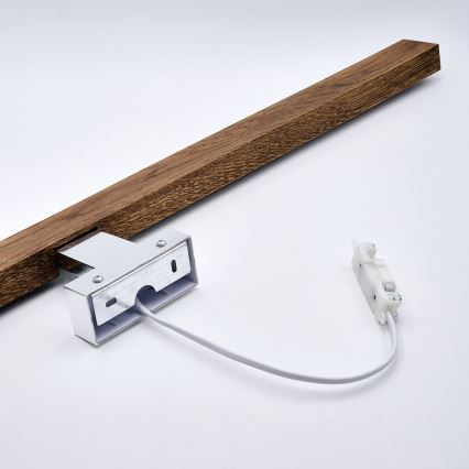 Brilagi - LED Koupelnové osvětlení zrcadla WOODY MIRROR LED/15W/230V 90 cm IP44 dub třešeň/lesklý chrom