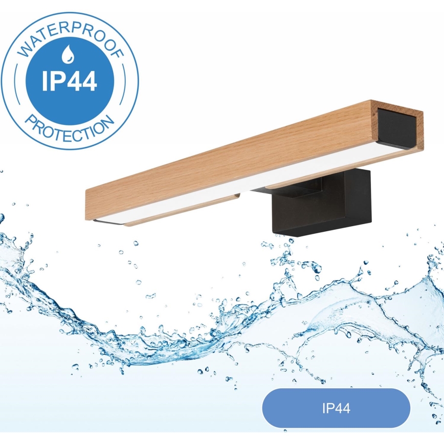 Brilagi - LED Koupelnové osvětlení zrcadla WOODY MIRROR LED/8W/230V 40 cm IP44 dub/černá