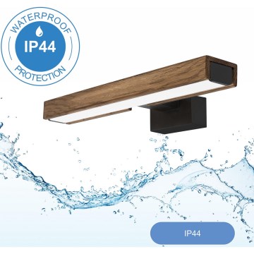 Brilagi - LED Koupelnové osvětlení zrcadla WOODY MIRROR LED/8W/230V 40 cm IP44 dub ořech/černá