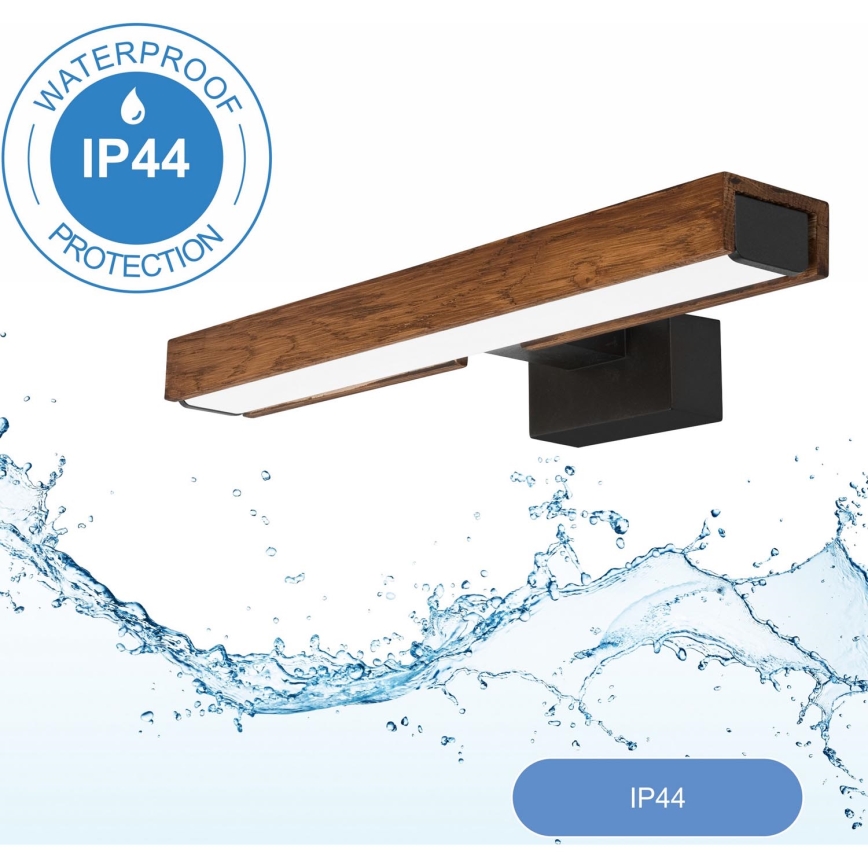 Brilagi - LED Koupelnové osvětlení zrcadla WOODY MIRROR LED/8W/230V 40 cm IP44 dub třešeň/černá