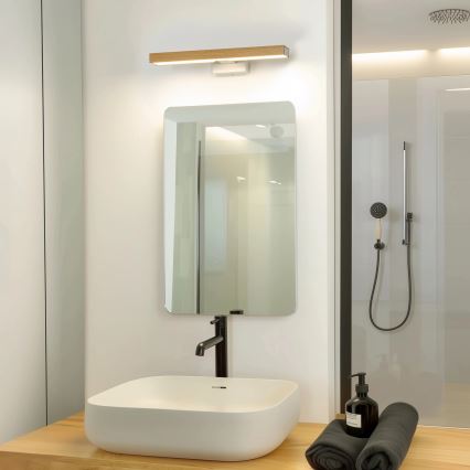 Brilagi - LED Koupelnové osvětlení zrcadla WOODY MIRROR LED/8W/230V 40 cm IP44 dub/bílá