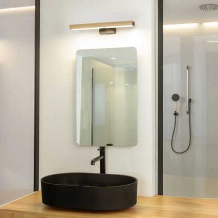 Brilagi - LED Koupelnové osvětlení zrcadla WOODY MIRROR LED/8W/230V 40 cm IP44 dub/černá