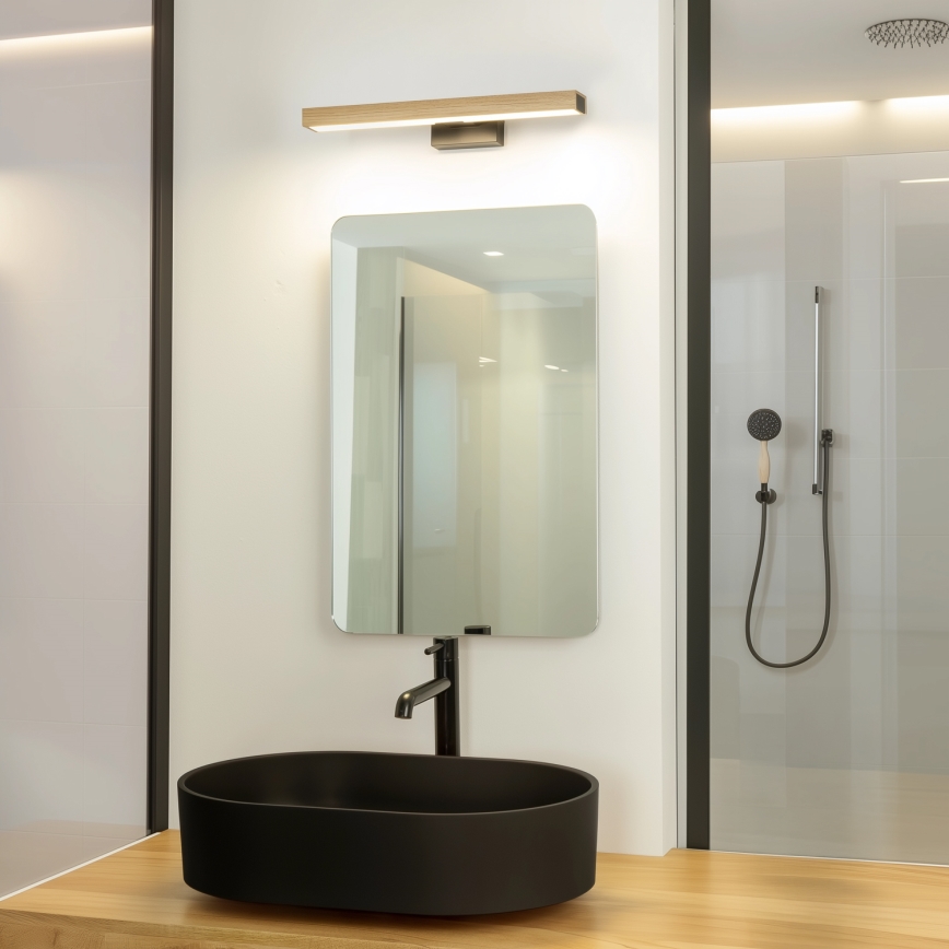 Brilagi - LED Koupelnové osvětlení zrcadla WOODY MIRROR LED/8W/230V 40 cm IP44 dub/černá