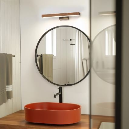 Brilagi - LED Koupelnové osvětlení zrcadla WOODY MIRROR LED/8W/230V 40 cm IP44 dub třešeň/černá