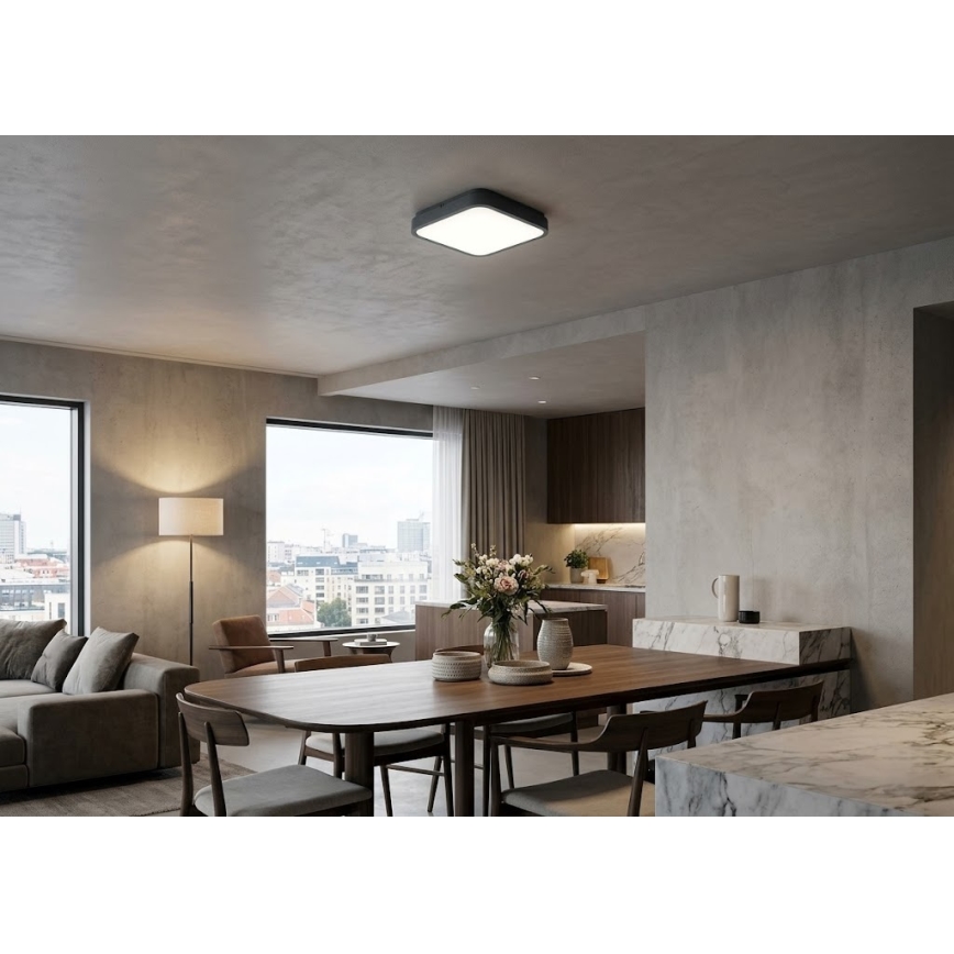 Brilagi - LED Koupelnové stropní svítidlo ZENNA LED/18W/230V 28,5x28,5 cm IP44 antracit