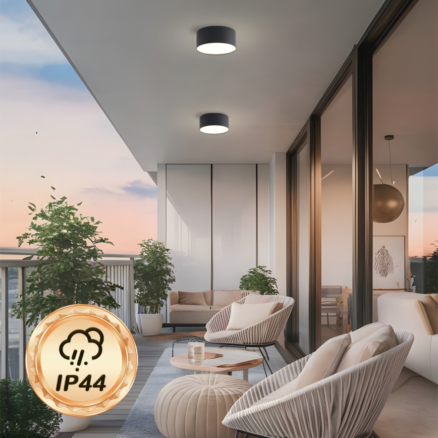 Brilagi - LED Koupelnové stropní svítidlo FORIS LED/20W/230V pr. 15 cm černá IP44