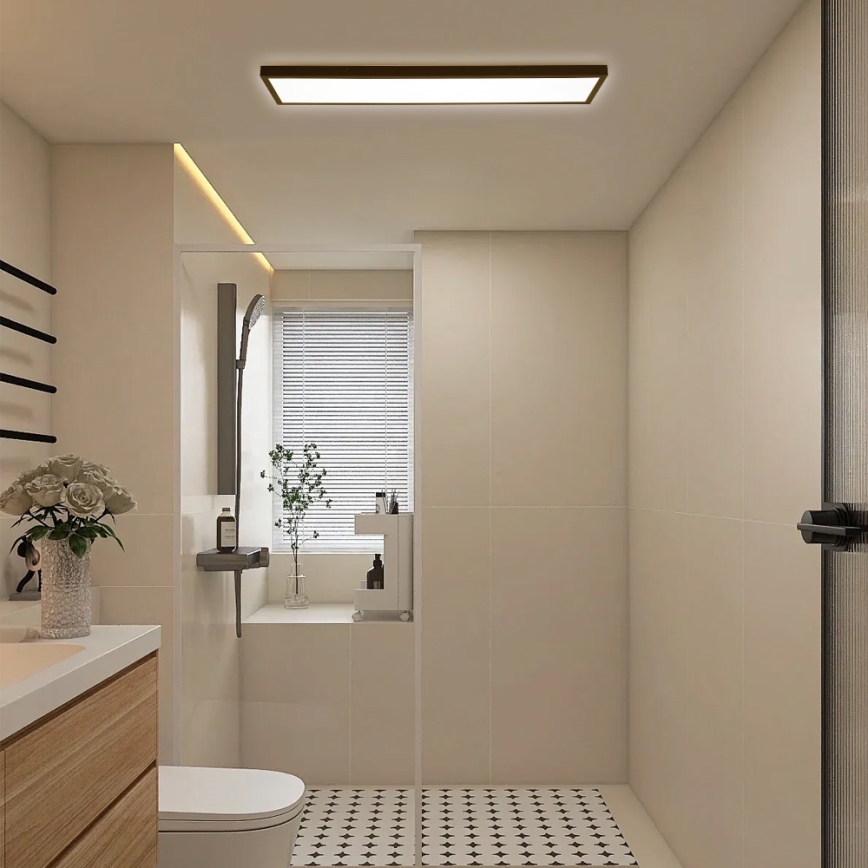 Brilagi - LED Koupelnové stropní svítidlo FRAME LED/50W/230V 120x30 cm IP44 černá