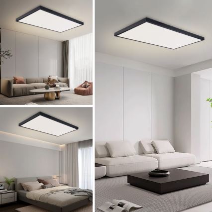 Brilagi - LED Koupelnové stropní svítidlo FRAME LED/96W/230V 120x60 cm 3000/4000/6000K IP44 černá