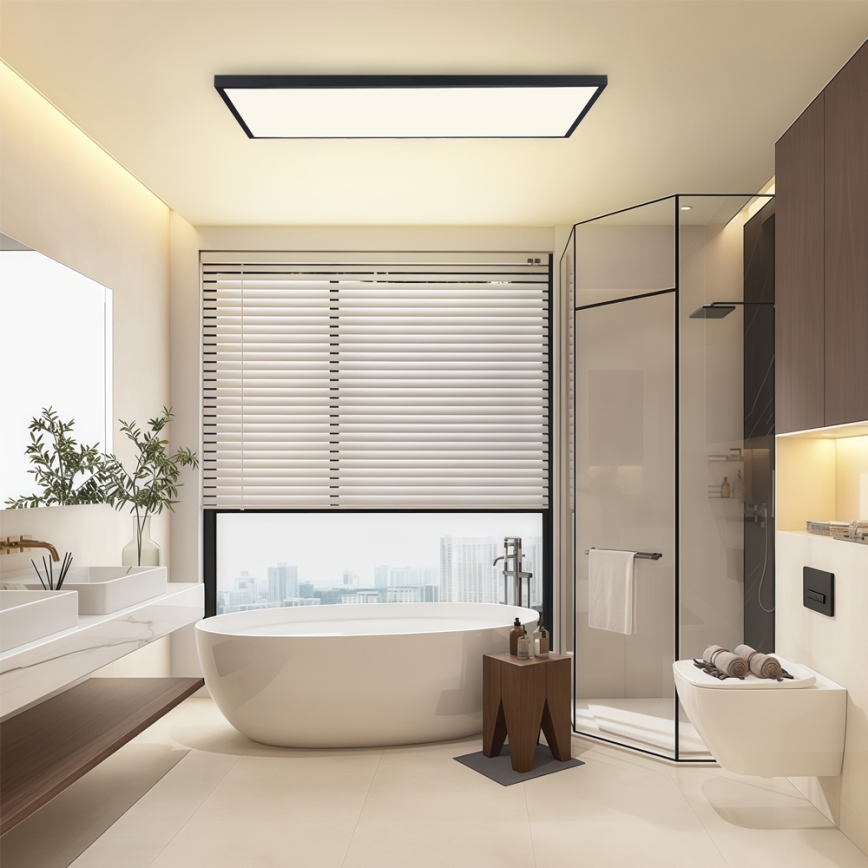 Brilagi - LED Koupelnové stropní svítidlo FRAME LED/96W/230V 120x60 cm 3000/4000/6000K IP44 černá