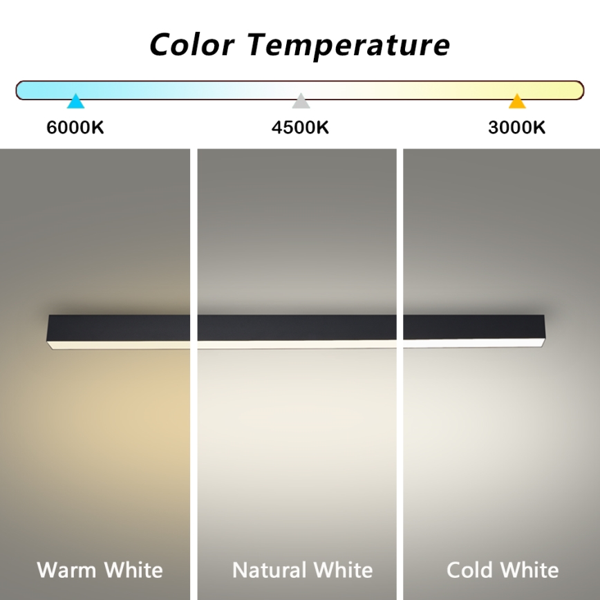 Brilagi - LED Koupelnové stropní svítidlo SLEEKLINE LED/40W/230V 3000/4500/6000K černá IP44