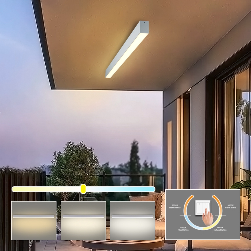 Brilagi - LED Koupelnové stropní svítidlo SLEEKLINE LED/40W/230V 3000/4500/6000K stříbrná IP44