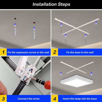 Brilagi - LED Koupelnové stropní svítidlo FRAME LED/24W/230V 3000/4000/6000K IP44 bílá