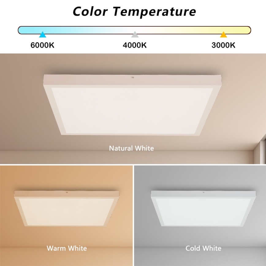 Brilagi - LED Koupelnové stropní svítidlo FRAME LED/50W/230V 60x60 cm 3000/4000/6000K IP44 bílá
