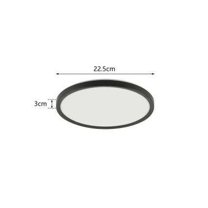 Brilagi - LED Koupelnové stropní svítidlo ULTRA SLIM LED/12W/230V pr. 22,5 cm černá IP54