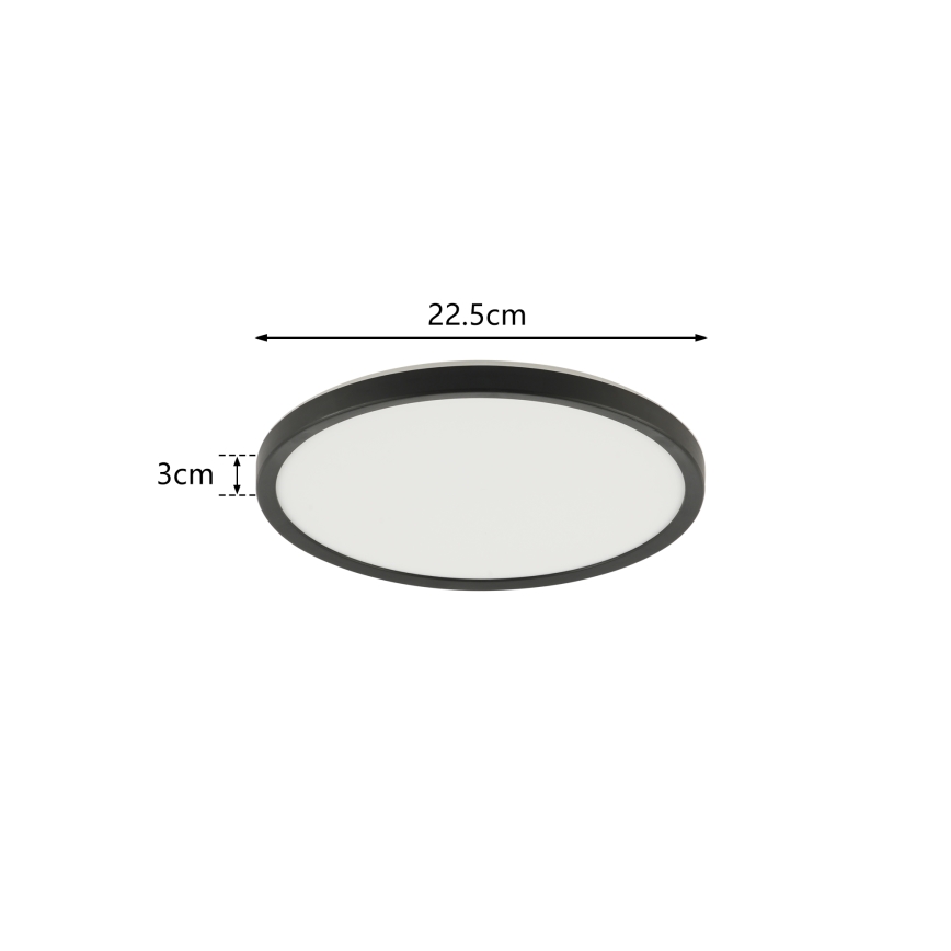Brilagi - LED Koupelnové stropní svítidlo ULTRA SLIM LED/12W/230V pr. 22,5 cm černá IP54