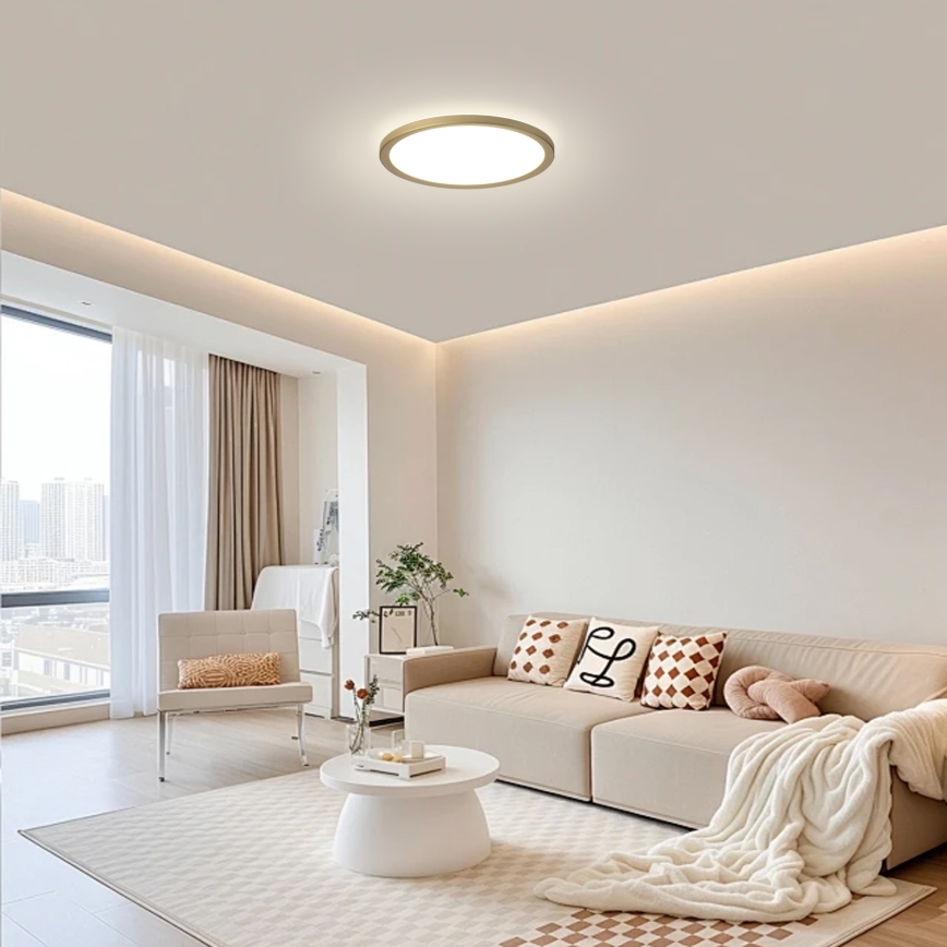 Brilagi - LED Koupelnové stropní svítidlo ULTRA SLIM LED/12W/230V pr. 22,5 cm zlatá IP54