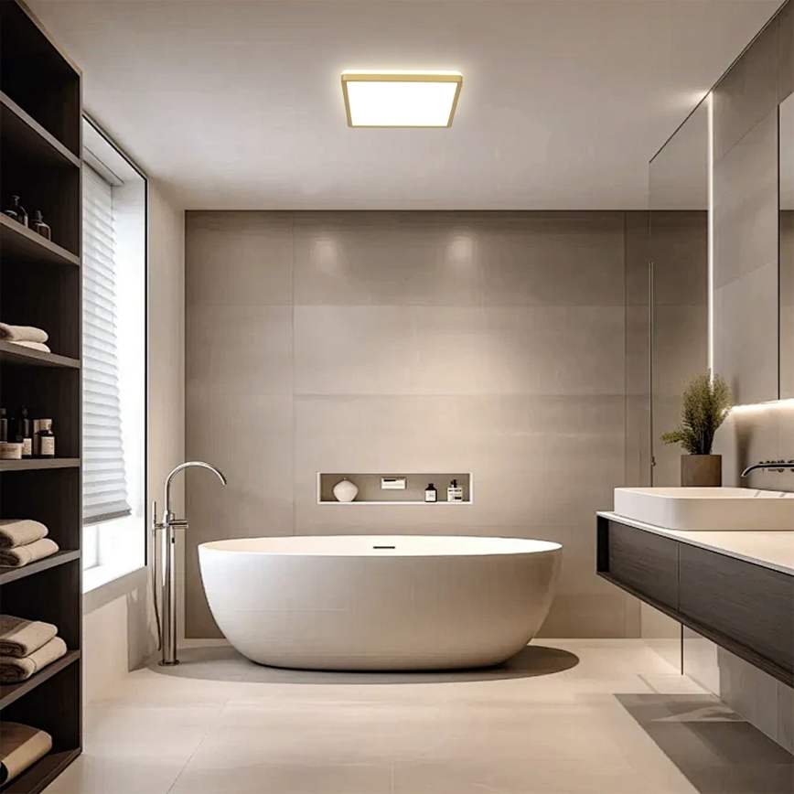 Brilagi - LED Koupelnové stropní svítidlo ULTRA SLIM LED/18W/230V 30x30 cm zlatá IP54