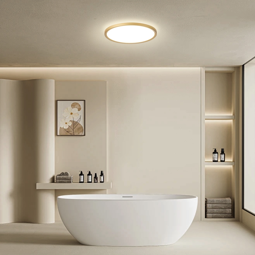 Brilagi - LED Koupelnové stropní svítidlo ULTRA SLIM LED/18W/230V pr. 30 cm zlatá IP54