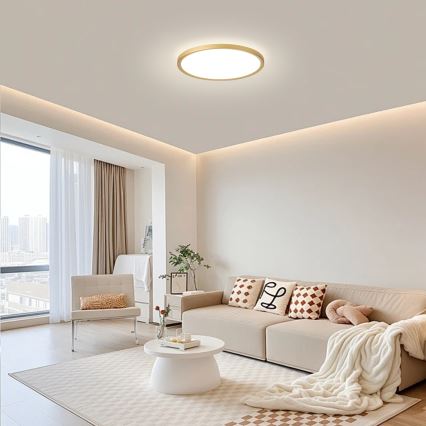 Brilagi - LED Koupelnové stropní svítidlo ULTRA SLIM LED/18W/230V pr. 30 cm zlatá IP54