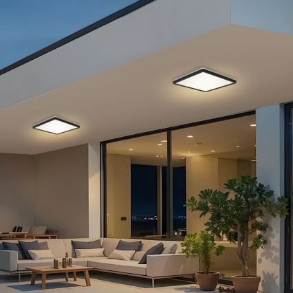 Brilagi - LED Koupelnové stropní svítidlo ULTRA SLIM LED/24W/230V 42x42 cm černá IP54