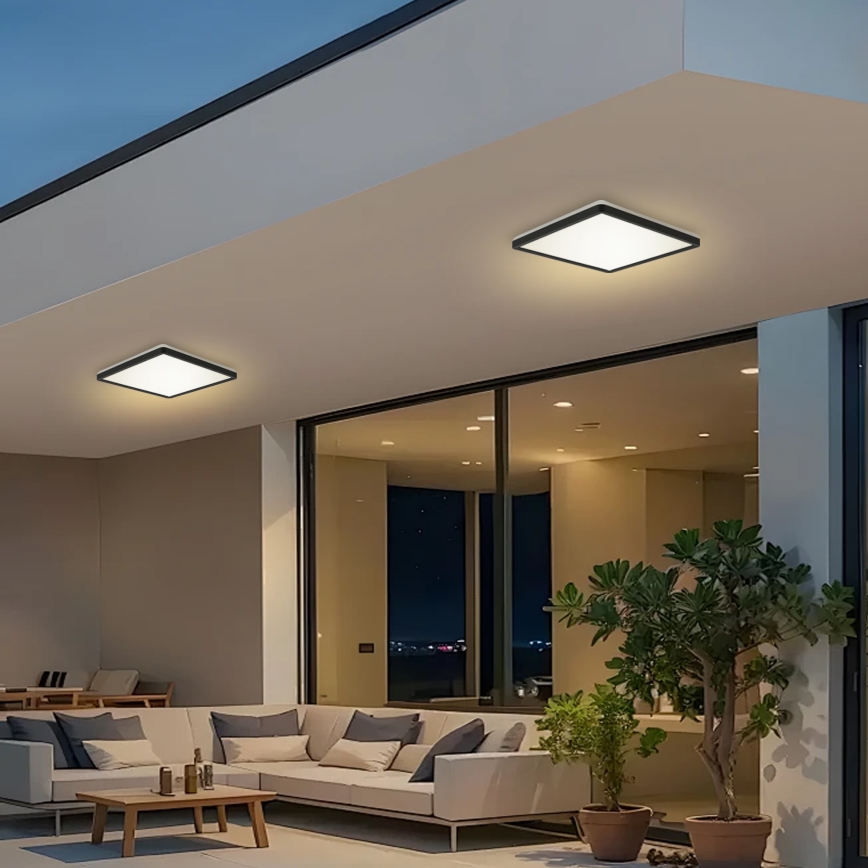 Brilagi - LED Koupelnové stropní svítidlo ULTRA SLIM LED/24W/230V 42x42 cm černá IP54