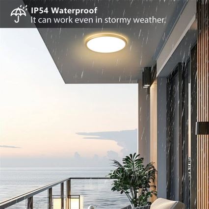 Brilagi - LED Koupelnové stropní svítidlo ULTRA SLIM LED/24W/230V pr. 42 cm zlatá IP54