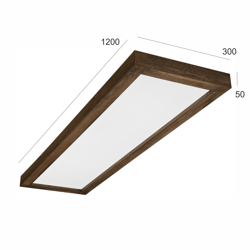 Brilagi - LED Koupelnové stropní svítidlo WOODY FRAME LED/40W/230V 120x30 cm IP44 dub ořech