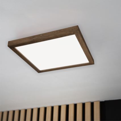 Brilagi - LED Koupelnové stropní svítidlo WOODY FRAME LED/50W/230V 60x60 cm IP44 dub ořech