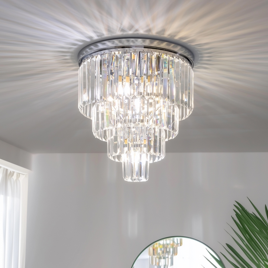 Brilagi - LED Křišťálové stropní svítidlo MOZART 5xE14/40W/230V pr. 40 cm lesklý chrom