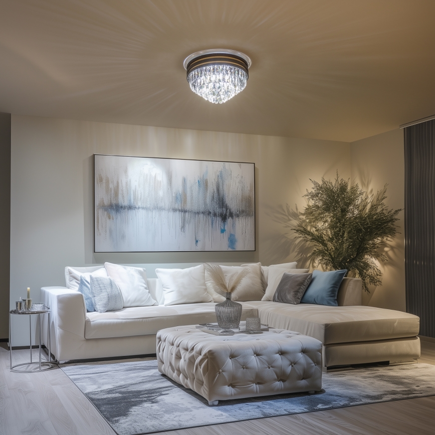 Brilagi - LED Křišťálové stropní svítidlo VELURE 5xE14/40W/230V černá