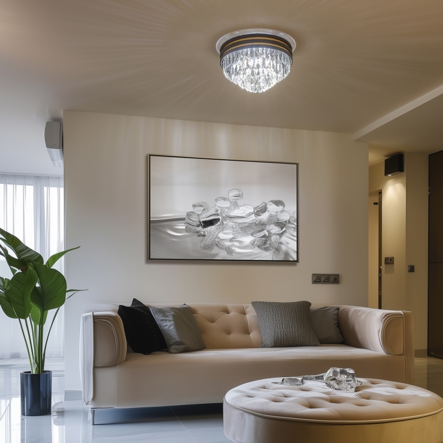 Brilagi - LED Křišťálové stropní svítidlo VELURE 5xE14/40W/230V černá