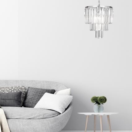 Brilagi - LED Křišťálový lustr na řetězu MOZART 4xE14/40W/230V lesklý chrom