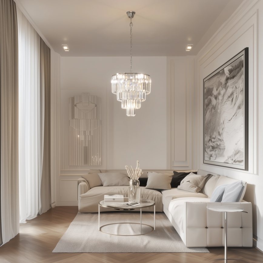 Brilagi - LED Křišťálový lustr na řetězu MOZART 5xE14/40W/230V lesklý chrom