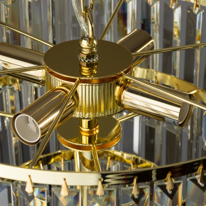 Brilagi - LED Křišťálový lustr na řetězu MOZART 5xE14/40W/230V zlatá