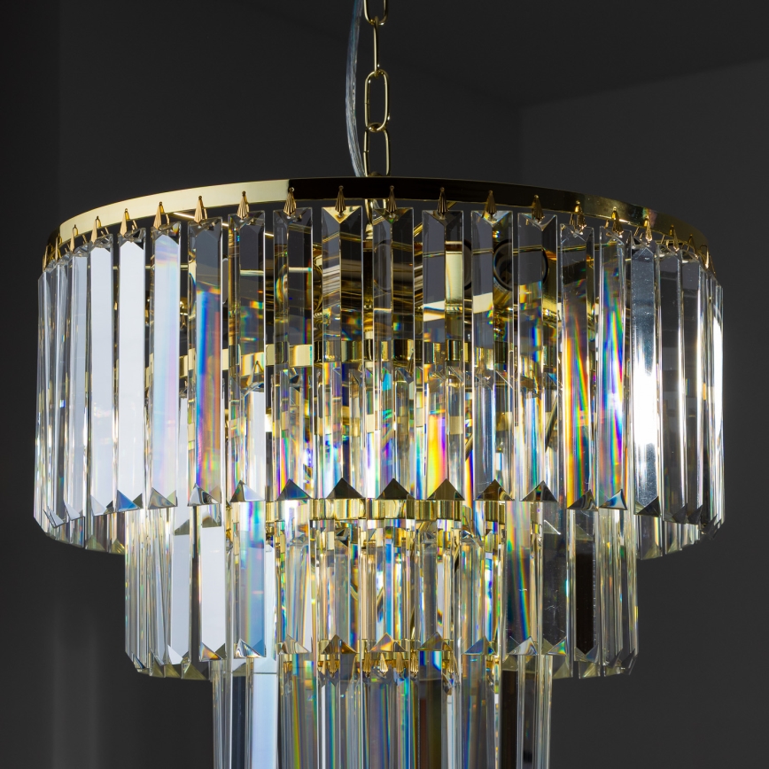 Brilagi - LED Křišťálový lustr na řetězu MOZART 5xE14/40W/230V zlatá