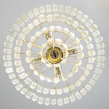 Brilagi - LED Křišťálový lustr na řetězu MOZART 5xE14/40W/230V zlatá