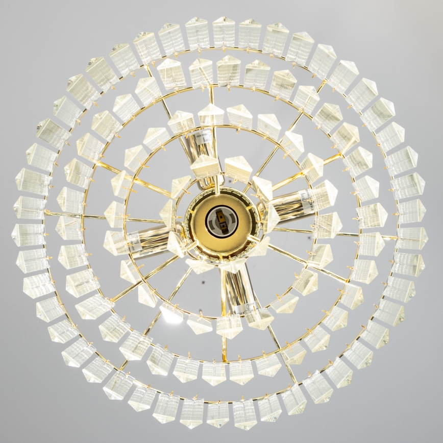 Brilagi - LED Křišťálový lustr na řetězu MOZART 5xE14/40W/230V zlatá