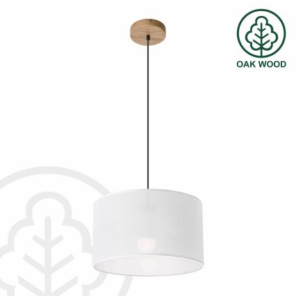 Brilagi - LED Lustr na lanku ANTHONY 1xE27/60W/230V dub/bílá