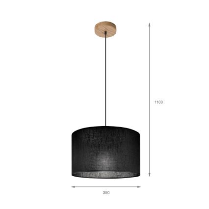 Brilagi - LED Lustr na lanku ANTHONY 1xE27/60W/230V dub/černá