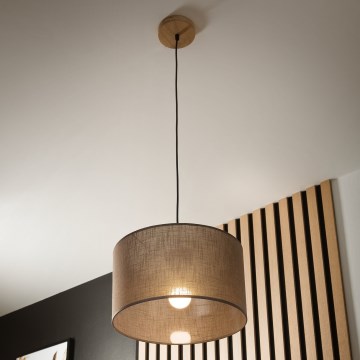 Brilagi - LED Lustr na lanku ANTHONY 1xE27/60W/230V dub/hnědá