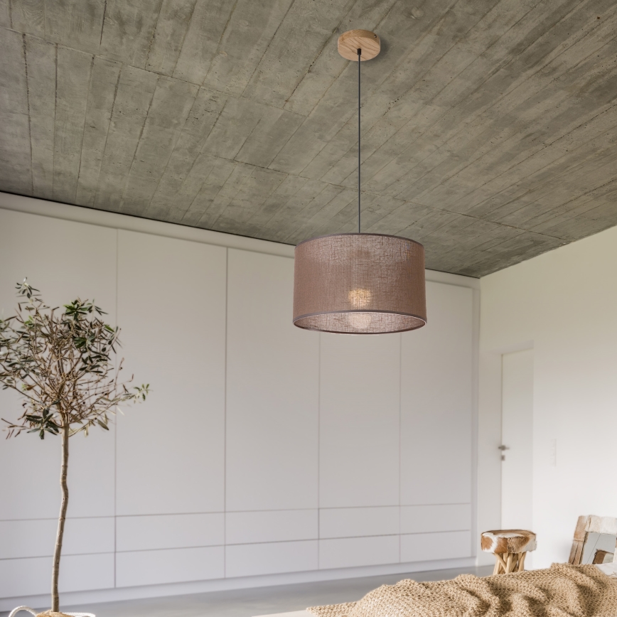 Brilagi - LED Lustr na lanku ANTHONY 1xE27/60W/230V dub/hnědá