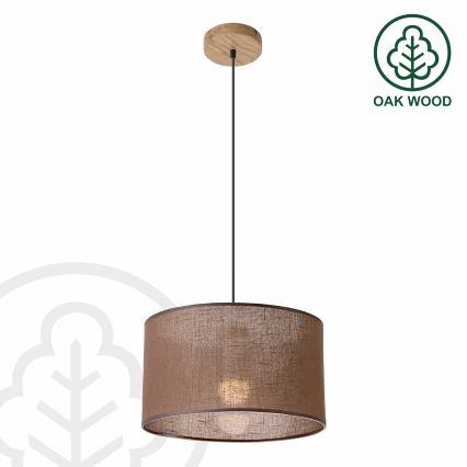 Brilagi - LED Lustr na lanku ANTHONY 1xE27/60W/230V dub/hnědá