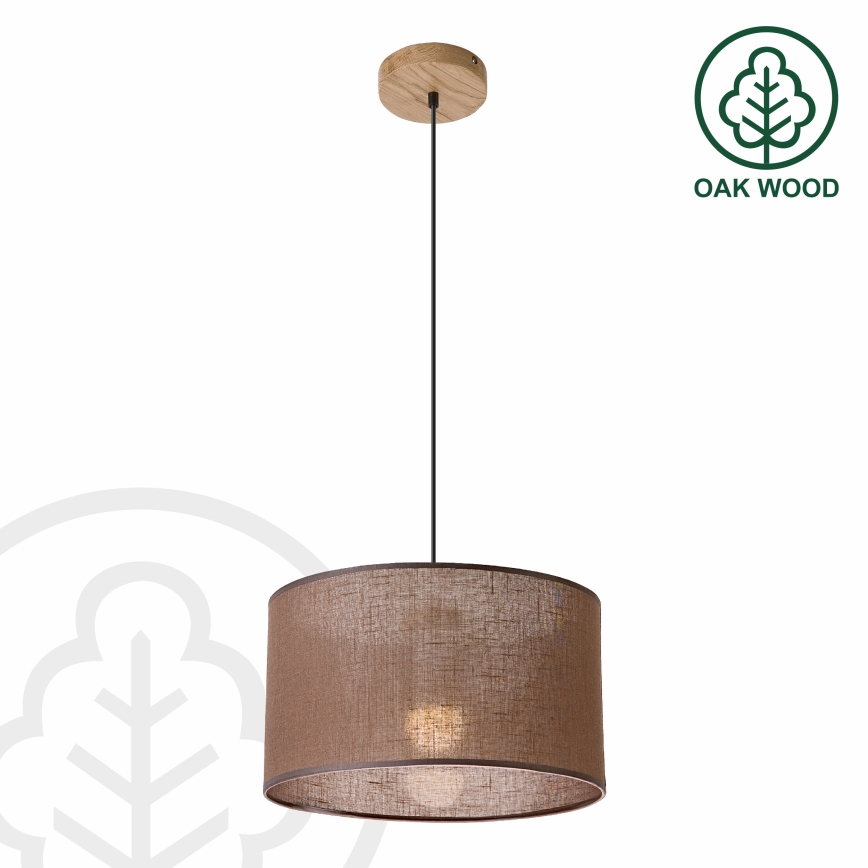 Brilagi - LED Lustr na lanku ANTHONY 1xE27/60W/230V dub/hnědá