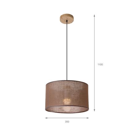 Brilagi - LED Lustr na lanku ANTHONY 1xE27/60W/230V dub/hnědá