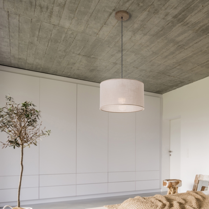 Brilagi - LED Lustr na lanku ANTHONY 1xE27/60W/230V dub ořech/béžová