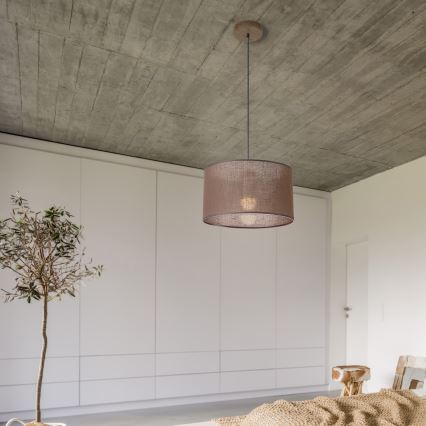 Brilagi - LED Lustr na lanku ANTHONY 1xE27/60W/230V dub ořech/hnědá