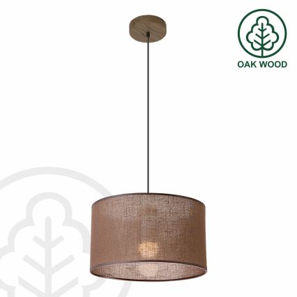 Brilagi - LED Lustr na lanku ANTHONY 1xE27/60W/230V dub ořech/hnědá