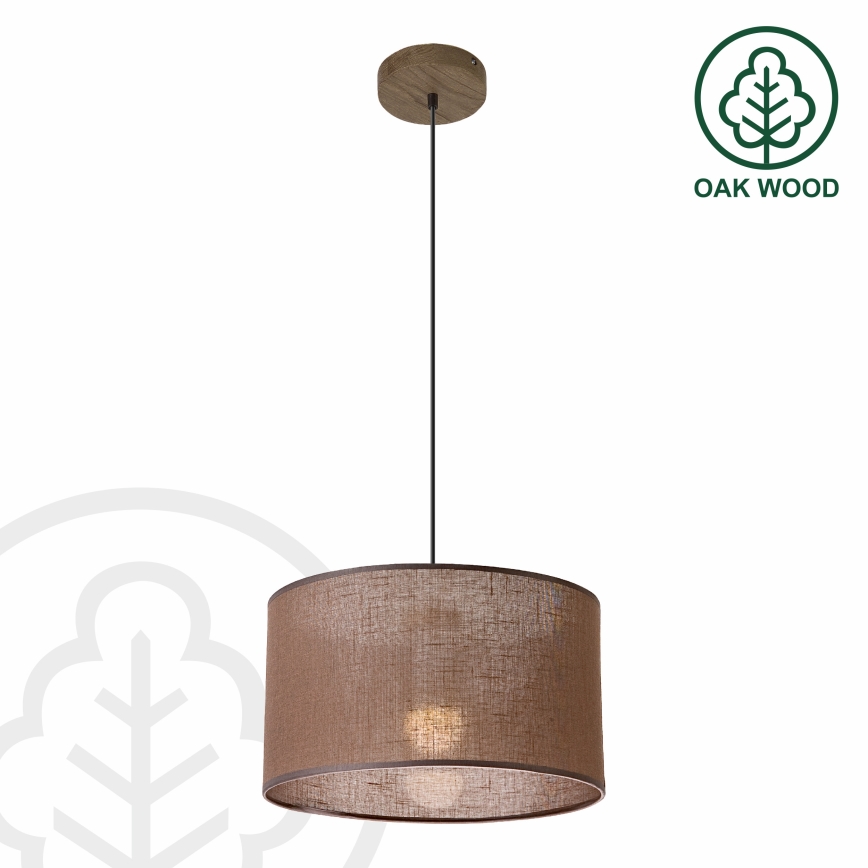 Brilagi - LED Lustr na lanku ANTHONY 1xE27/60W/230V dub ořech/hnědá